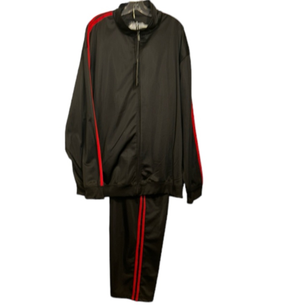 nöiz Tracksuit Sets Black W/Red Striped full zip drawstring waist Size 6X